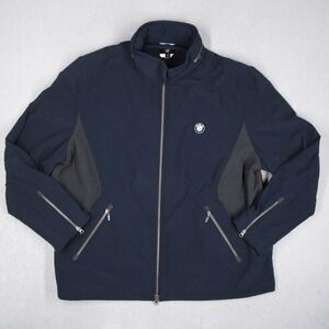 BMW Mens Navy Blue Softshell Fleece Lined Full Zip Jacket XXL 80120408641-645